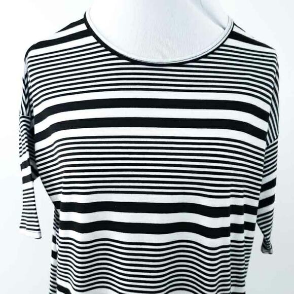 Lularoe Tunic Black White Stripe High Low XXS Shirt Top Blouse Women - Picture 5 of 6